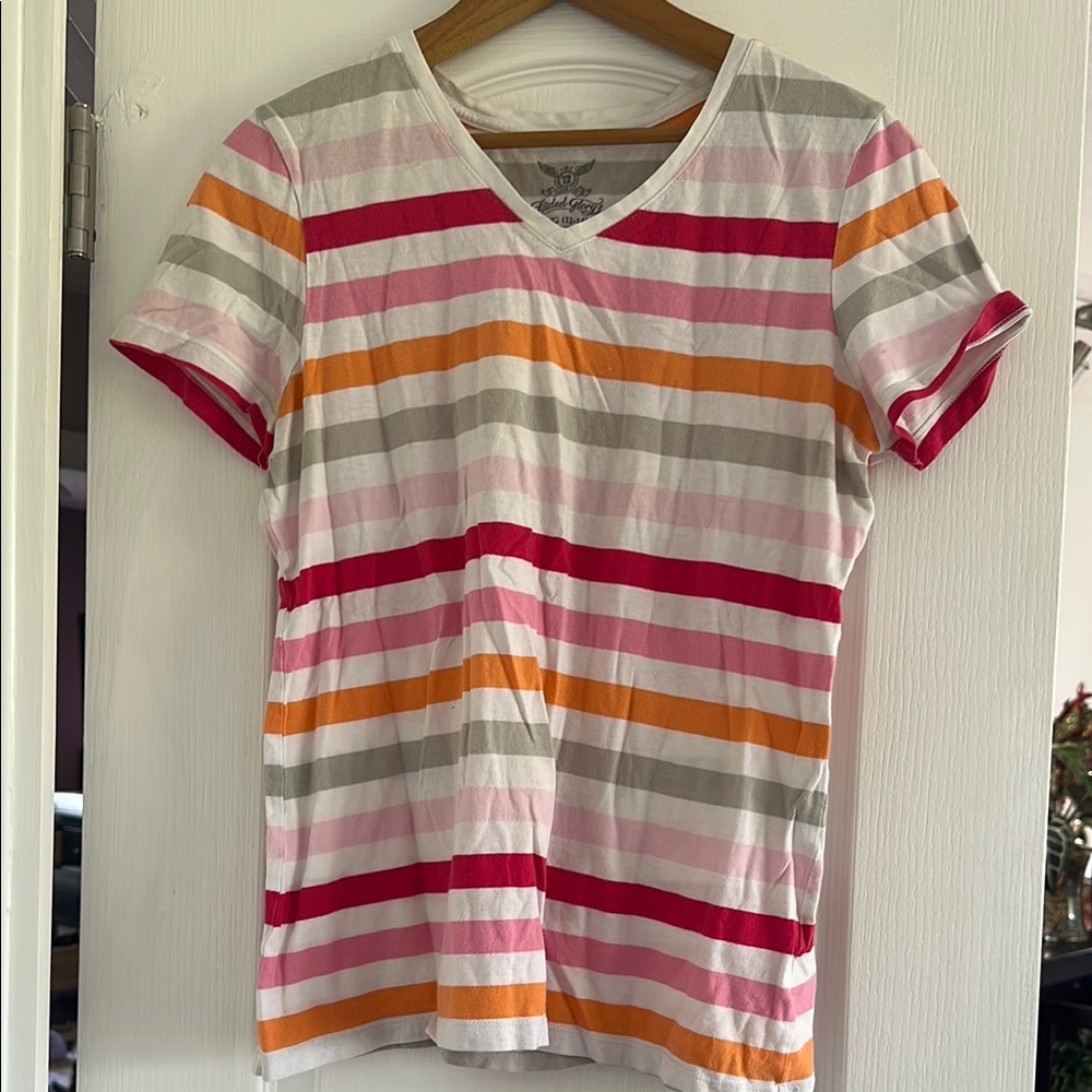 Striped V-Neck T-Shirt